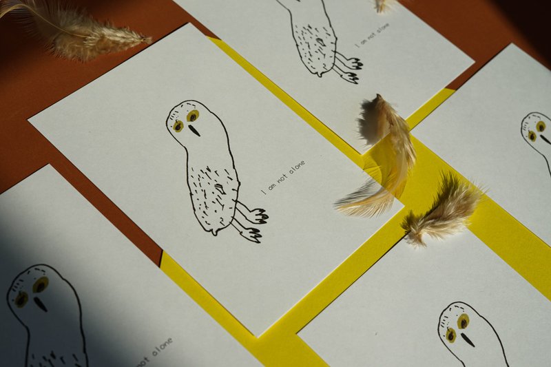 童趣插画 雪鸮 明信片 - 卡片/明信片 - 纸 白色