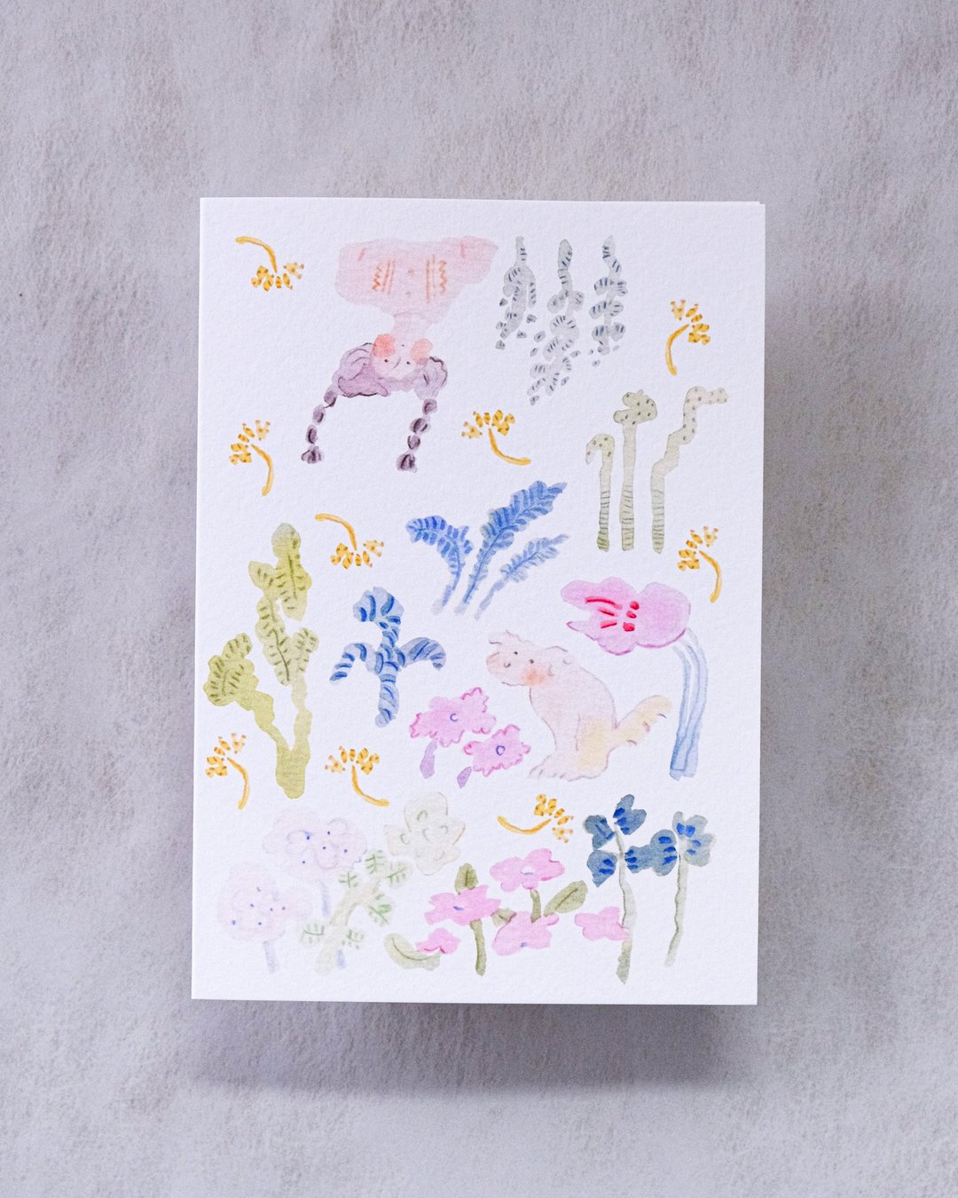 心意卡 - 觅寻 (纯插画) | 多用途卡 | 水彩女孩插画 | dodolulu - 卡片/明信片 - 纸 白色