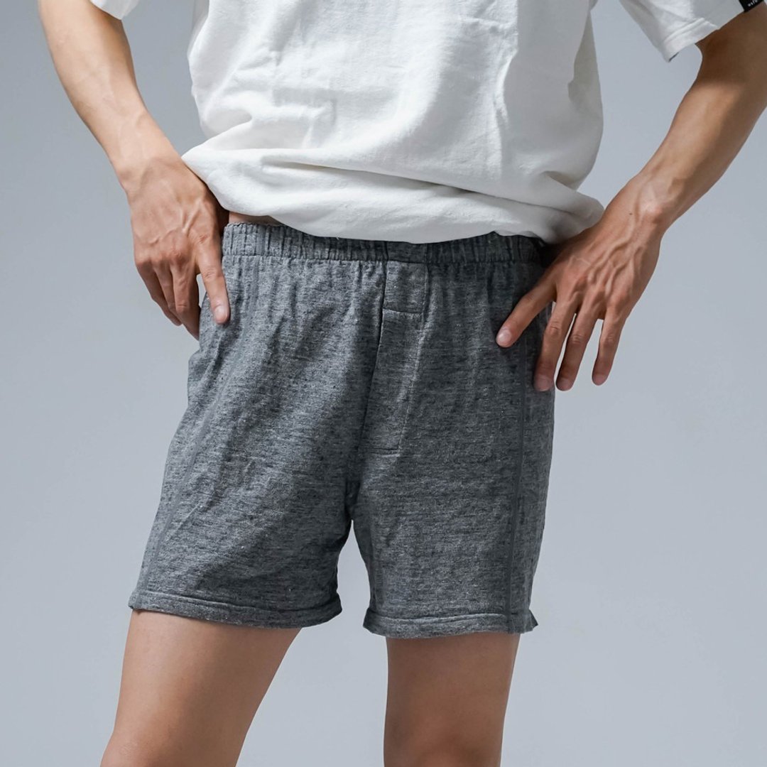 wafu [Linen Trunks] Linen underwear with soft skin / heather gray b014m-mgr2 - 女士内衣裤 - 棉 灰色