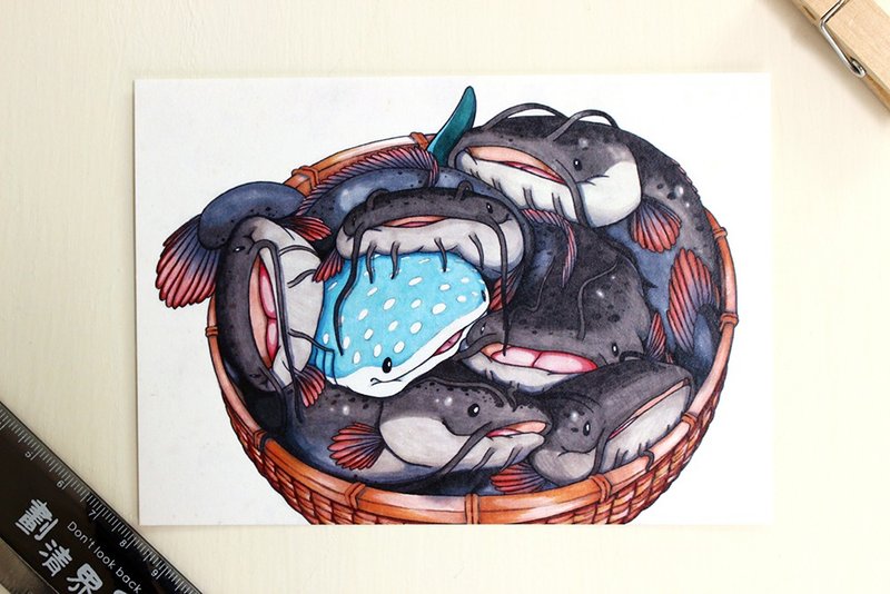 豆腐鲨点点 spot whale shark 明信片 土虱群里的一条鱼 - 卡片/明信片 - 纸 