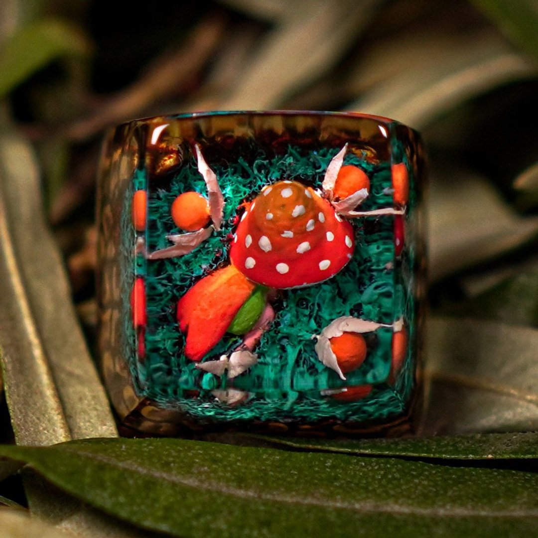 Fairy Dream, Artisan Keycaps, Resin cherry mx keycaps, Orange clear keycaps - 电脑配件 - 树脂 橘色
