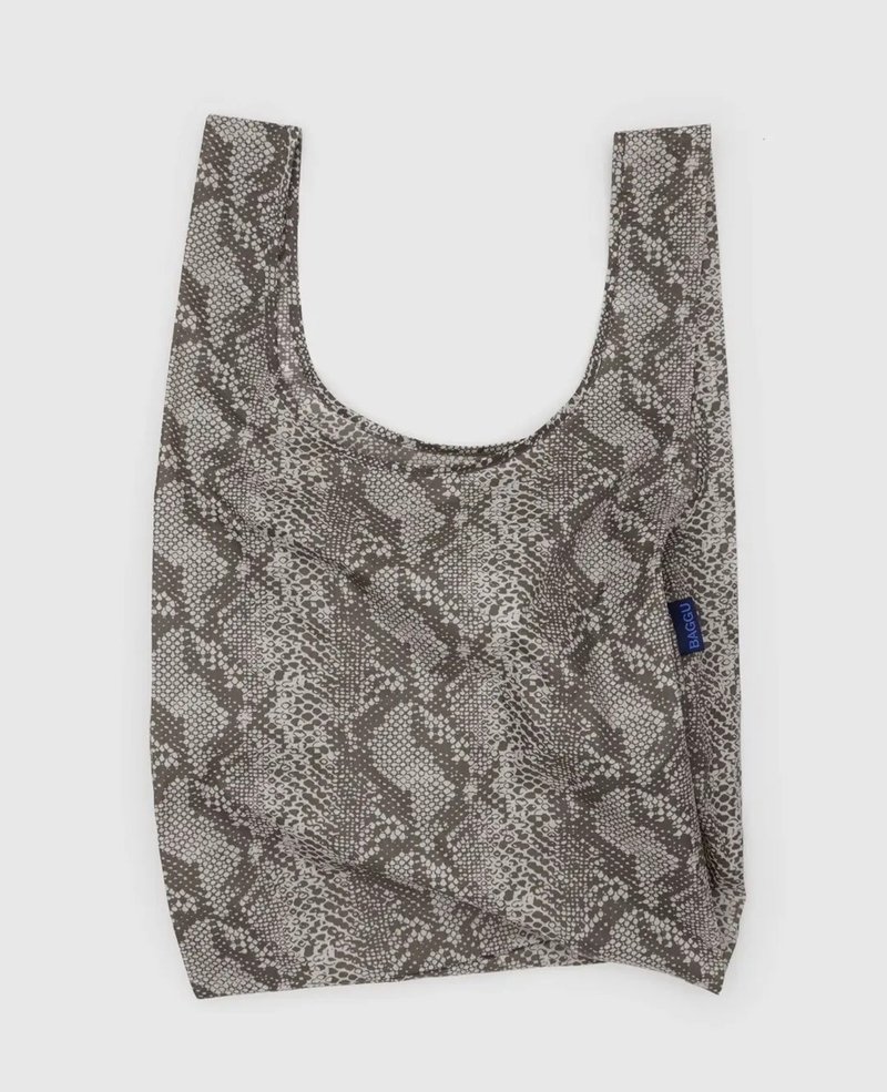 BAGGU 环保收纳购物袋 - 标准 - 蛇纹 - 手提包/手提袋 - 防水材质 卡其色