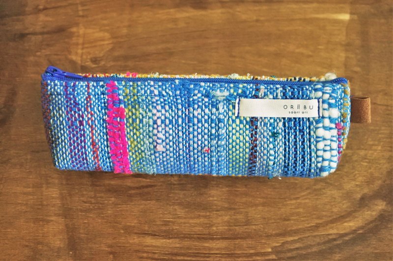 Glasses case blue × yellow - 铅笔盒/笔袋 - 棉．麻 蓝色