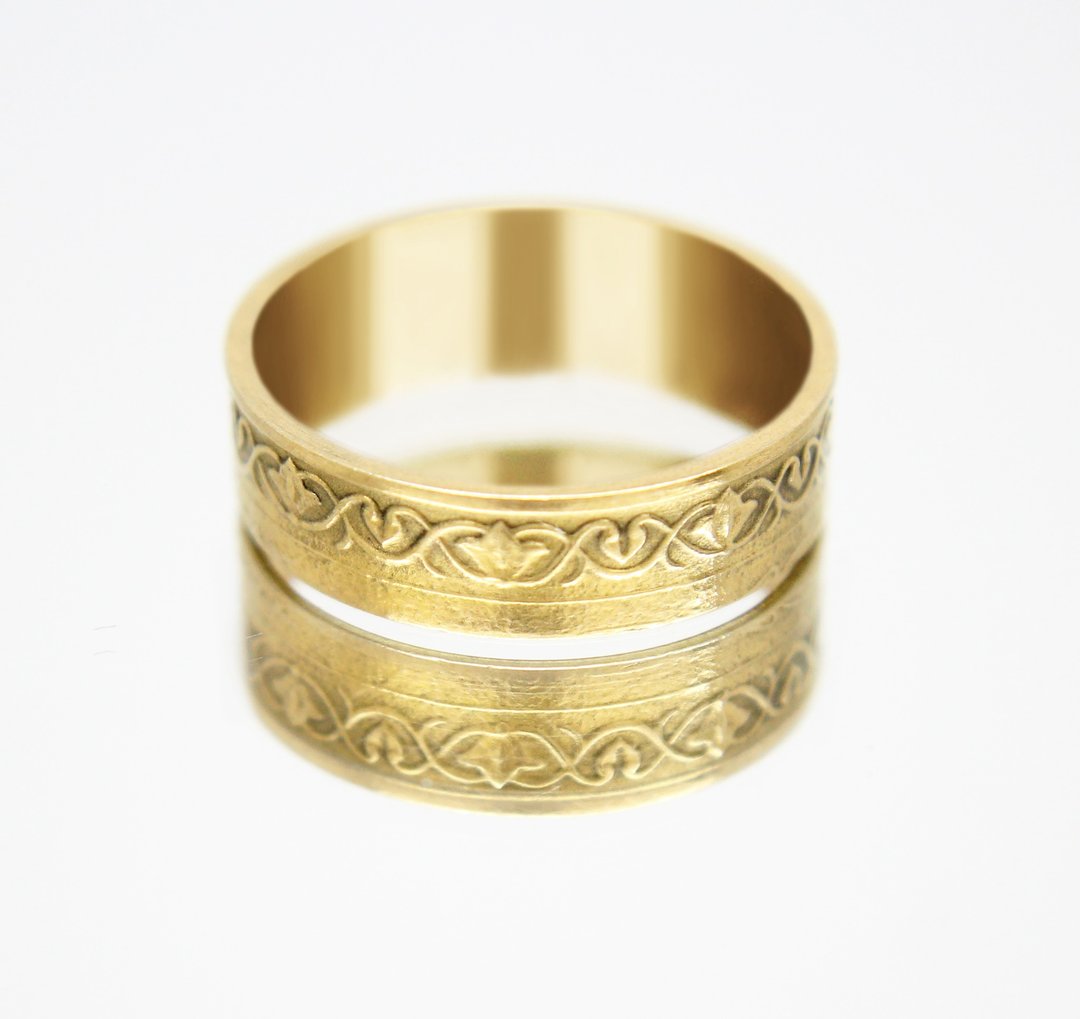 Gold Coin Ring Algeria Coin Ring 50 centimes 1964 18k gold plated ring - 戒指 - 其他金属 