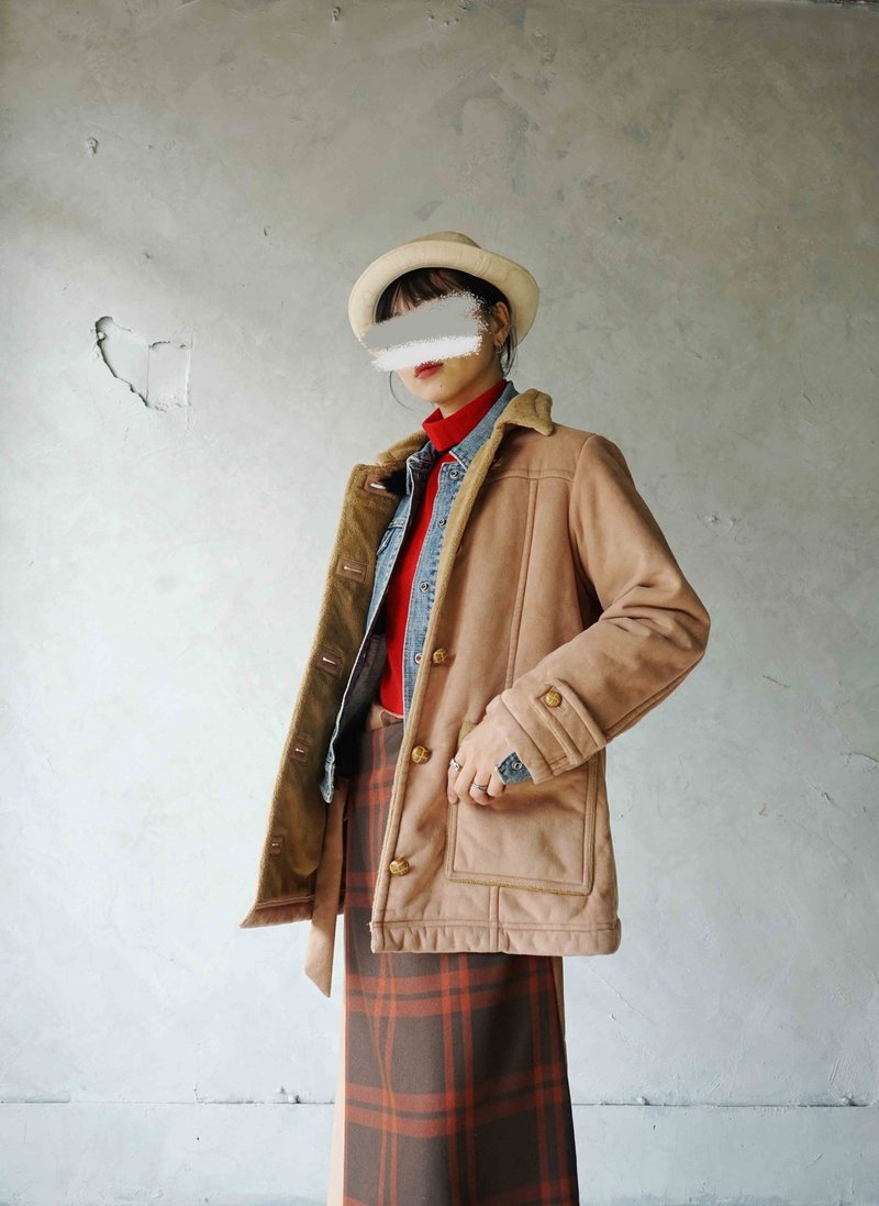 寻宝古着-mcgergoe卡其驼麂皮绒爱斯基摩铺棉外套 - 女装休闲/机能外套 - 聚酯纤维 卡其色