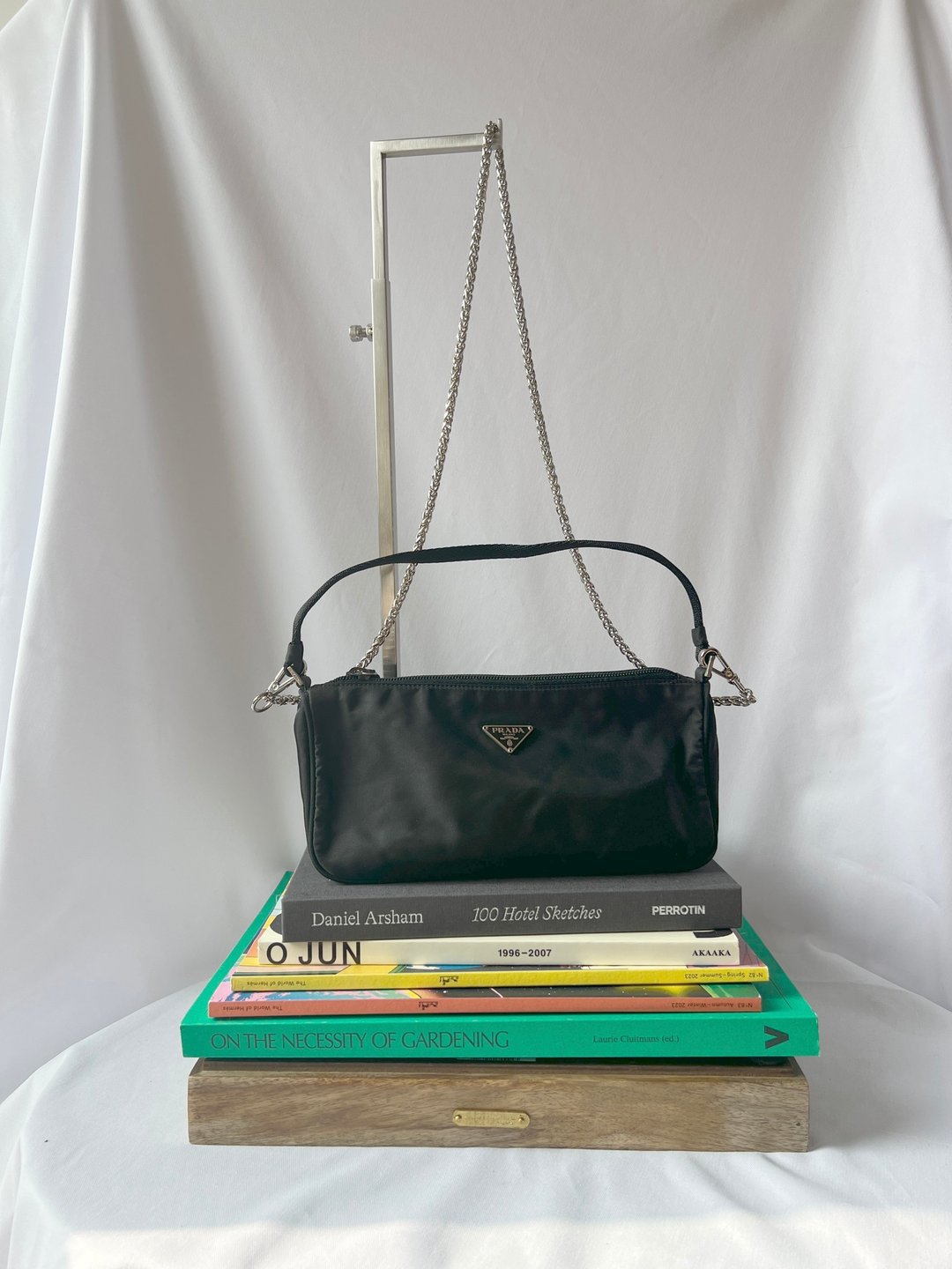 Prada Nylon Tessuto Baguette Handbag 黑色降落伞腋下包 送肩带 - 侧背包/斜挎包 - 其他材质 黑色