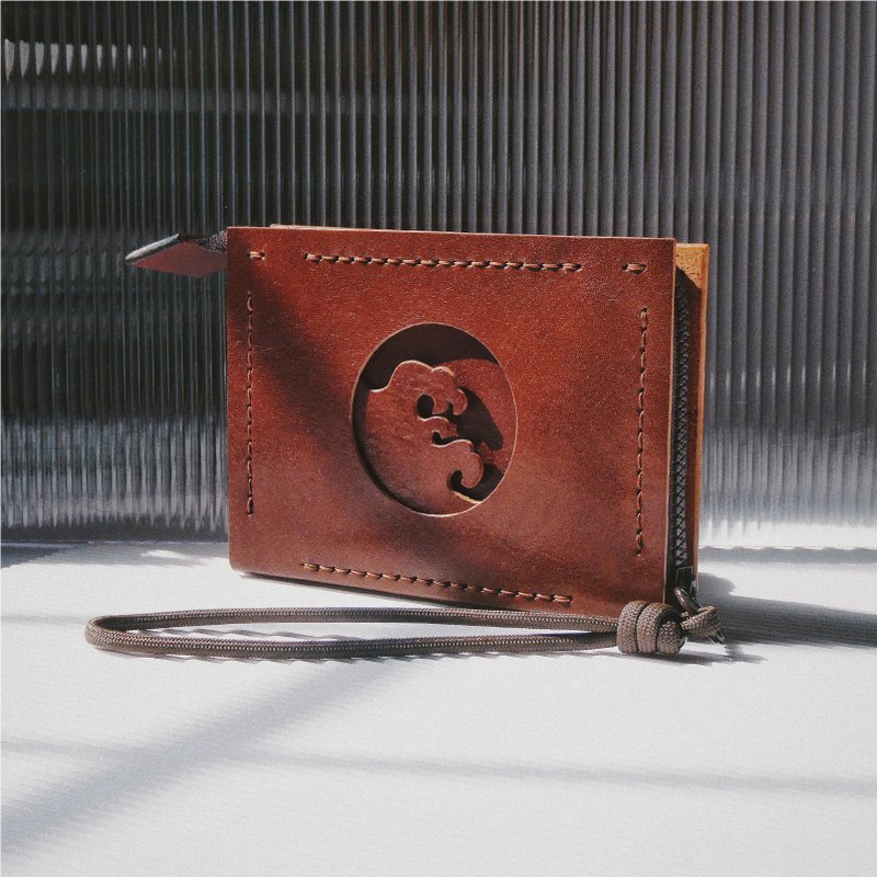 巨涛 咖啡色拉链短夹 - 皮夹/钱包 - 真皮 咖啡色