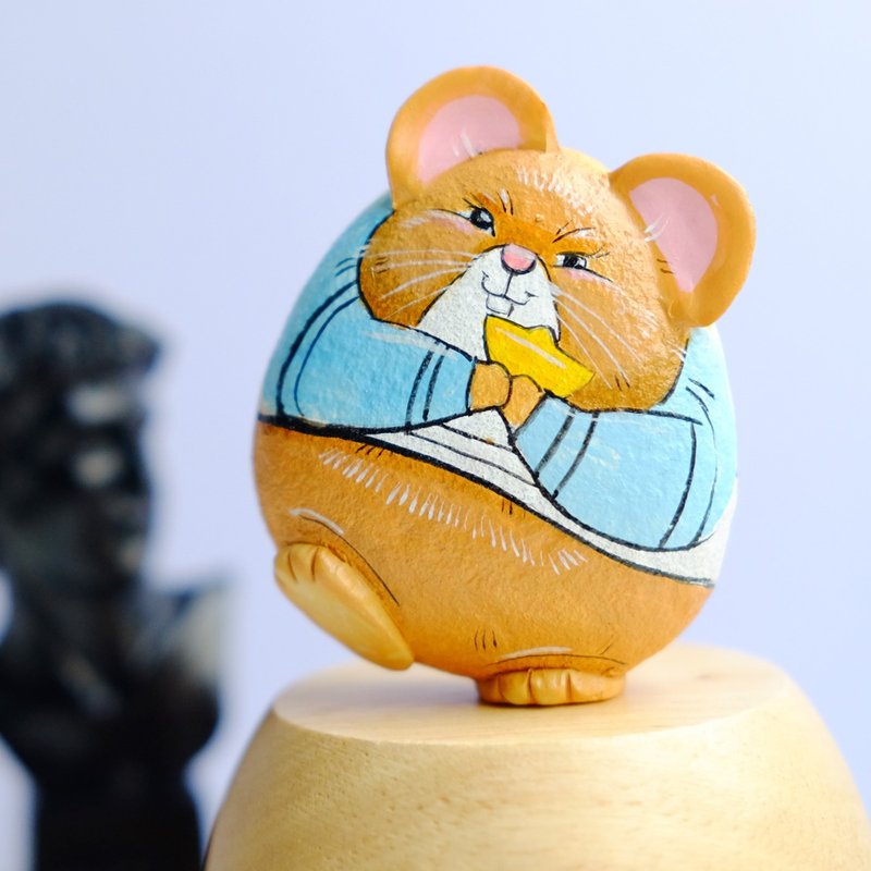 猫手拉在石头上 - 摆饰 - 石头 卡其色