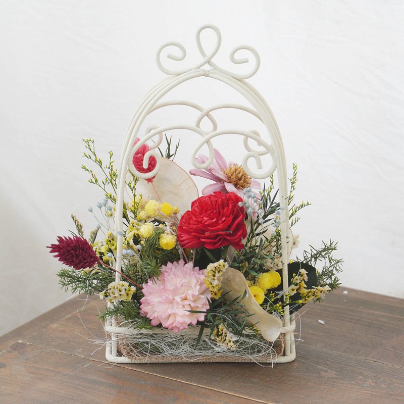 春暖花开法式铁器花篮 - 干燥花/捧花 - 植物．花 