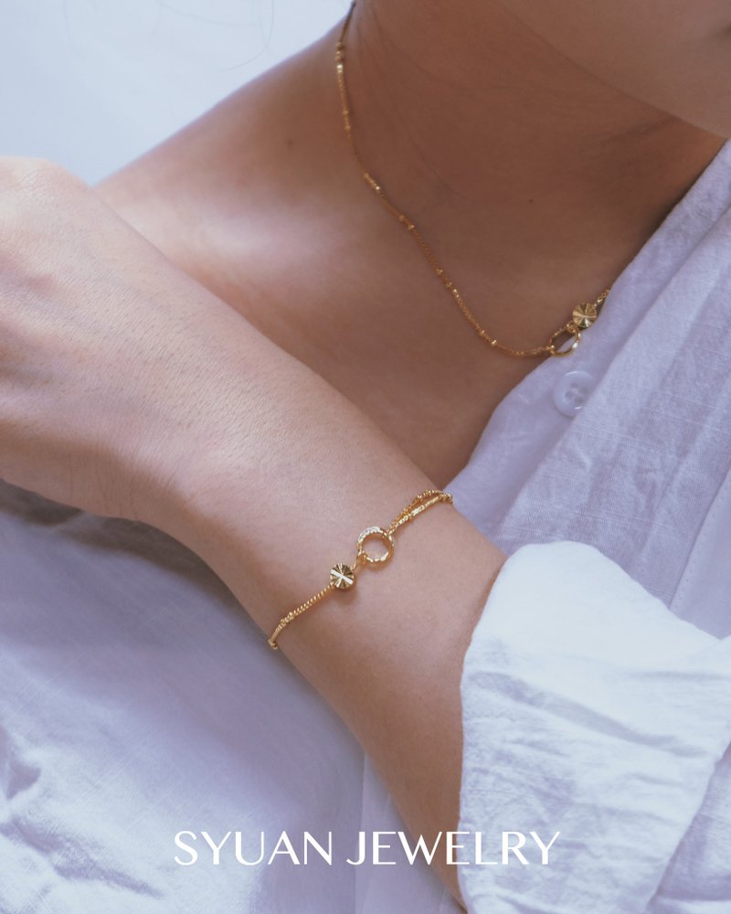 Be around me— 双圈锆石手链生日 情人节礼物 - 手链/手环 - 其他金属 