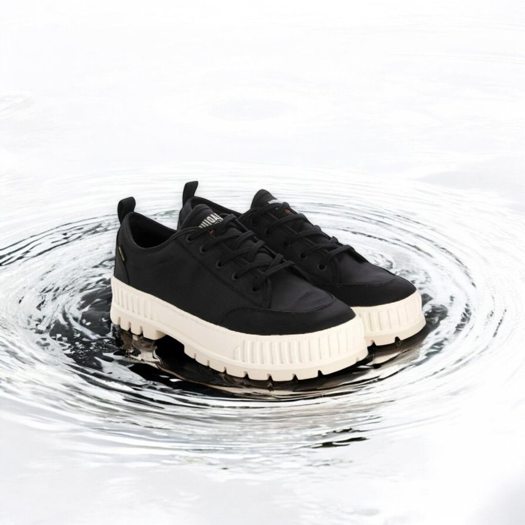 PALLADIUM PALLASHOCK LO WP+厚底巧克力低筒防水鞋 黑白 74408 - 雨鞋/雨靴 - 其他材质 
