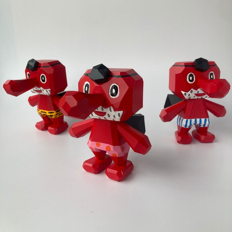 腾 天狗 天狗 - 摆饰 - 木头 红色