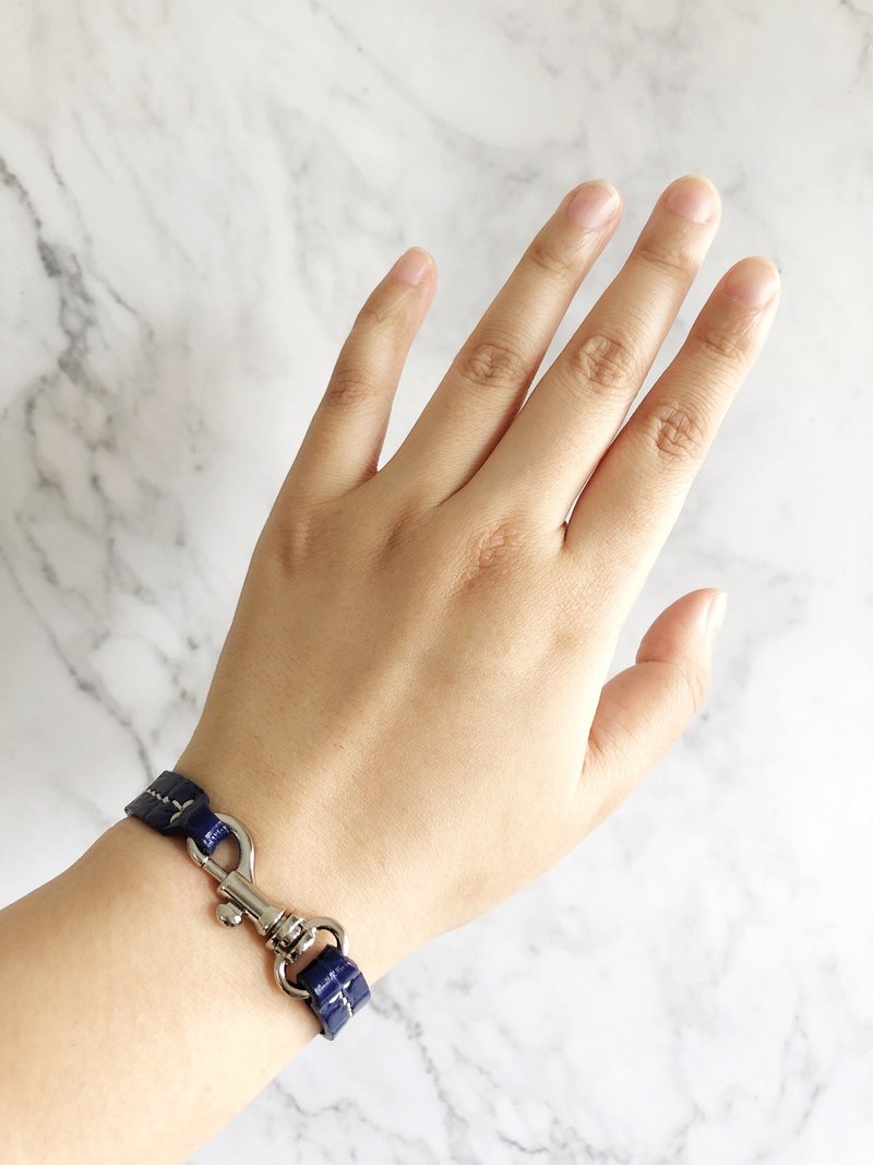 手工皮革 鳄鱼皮 / 真皮 狗扣手环 | 颈环 - 手链/手环 - 真皮 