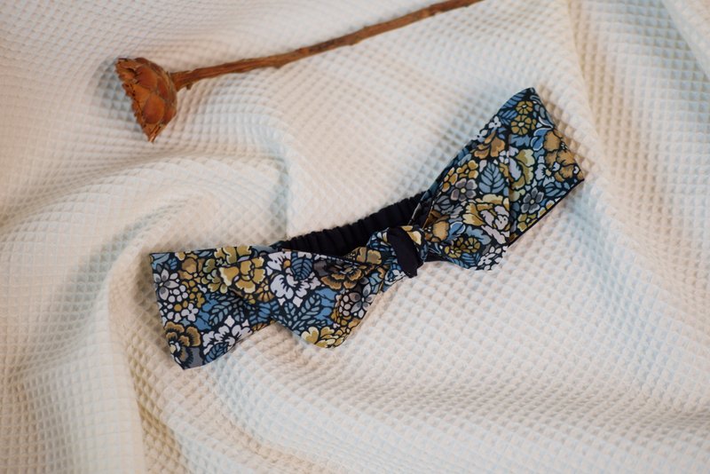 可调整松紧绑结发带の英国Liberty布料教堂窗花 - 发带/发箍 - 棉．麻 绿色