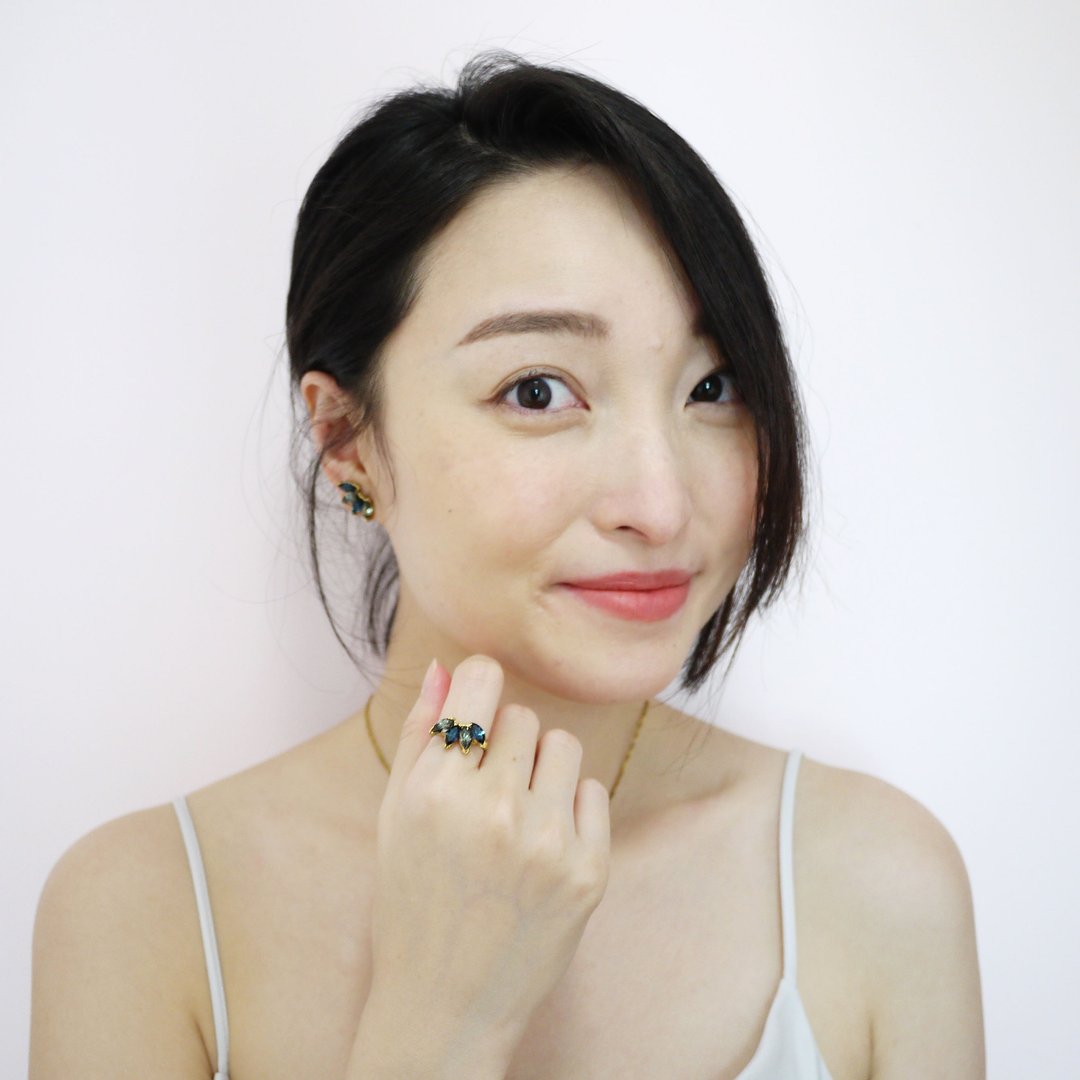 法式优雅当代跳色 宝石蓝戒指 - 戒指 - 其他金属 蓝色