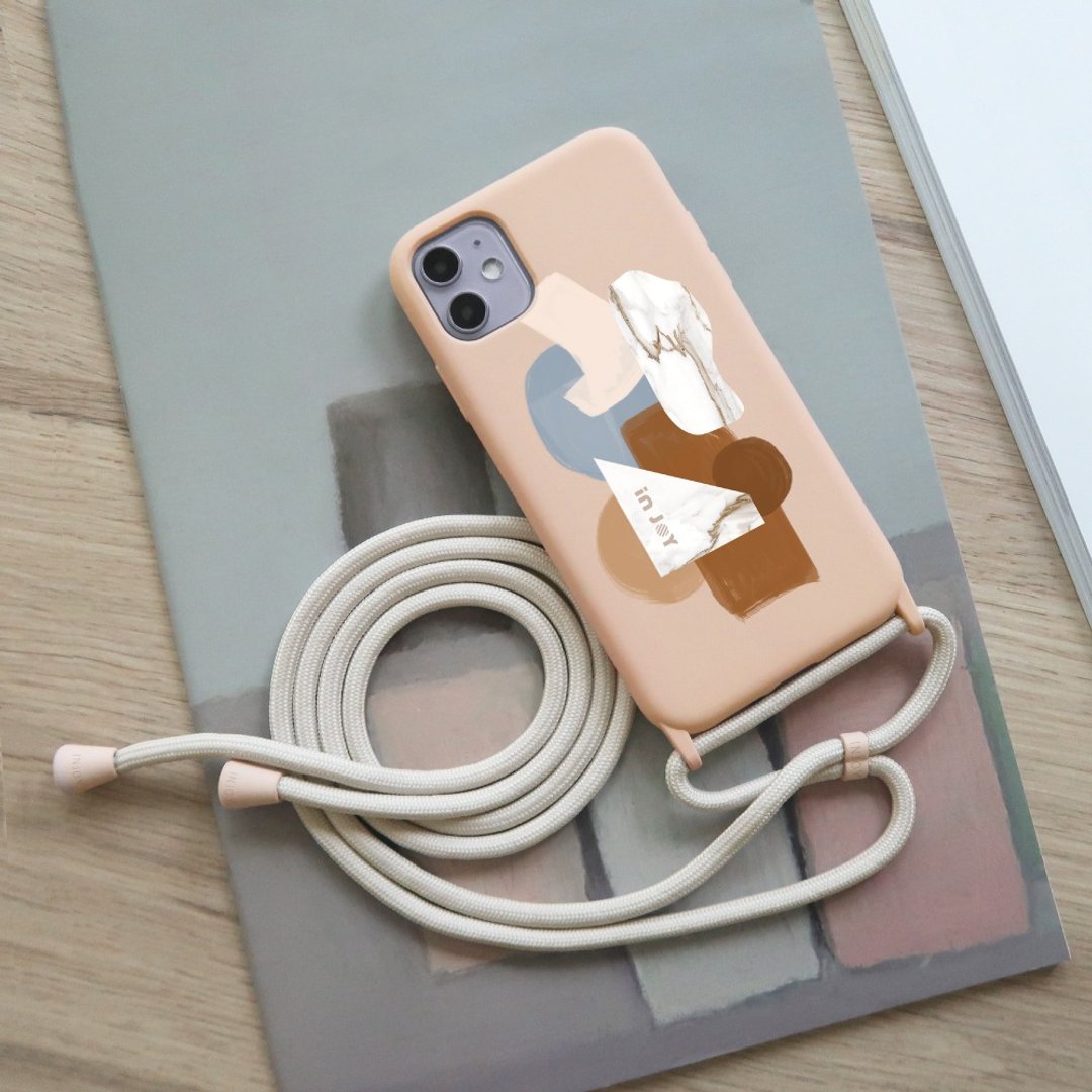 iPhone 11/12/SE3 沉醉普罗旺斯 背绳背带手机壳 盒损 - 手机壳/手机套 - 塑料 粉红色