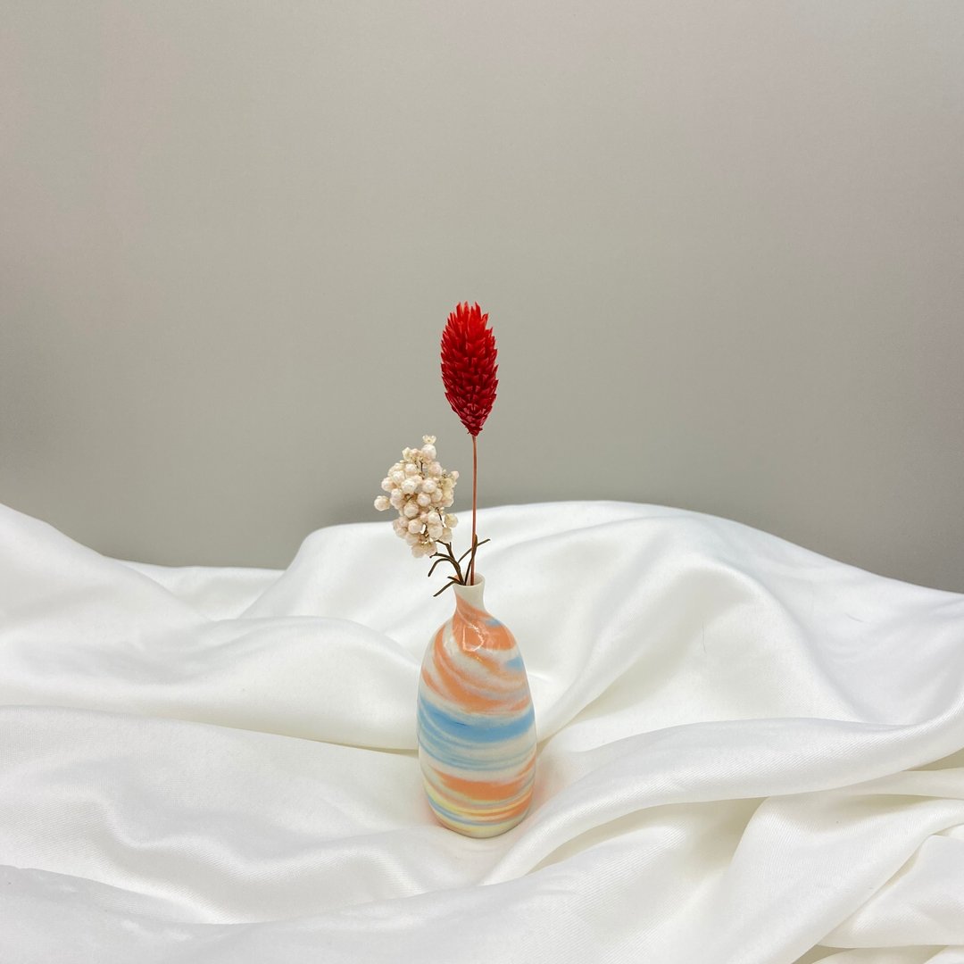 陶瓷小花器-糖果色绞胎 - 花瓶/陶器 - 瓷 多色