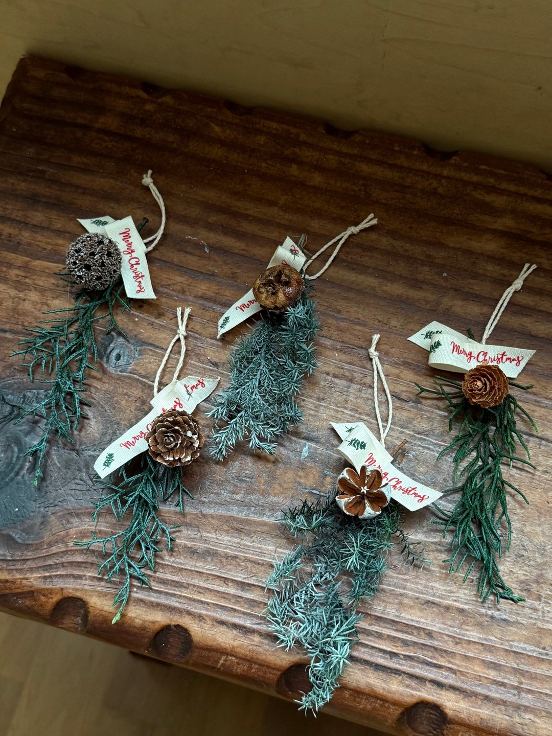 圣诞挂饰 永生雪松 松柏挂饰 永生花挂饰 - 干燥花/捧花 - 植物．花 绿色