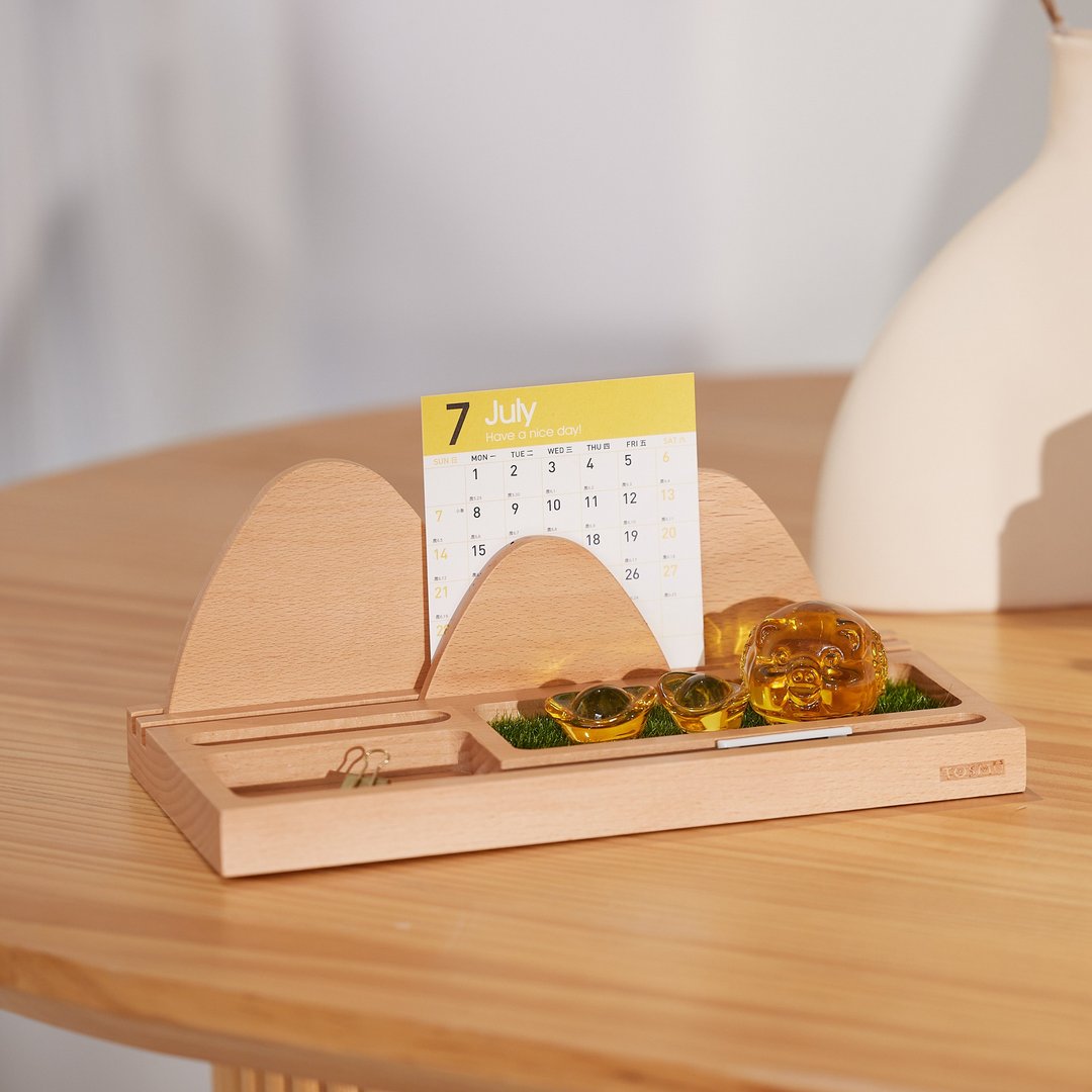 【生日礼物】 觅境收纳盘 玄关 书房 办公桌 钥匙 眼镜 手机 - 摆饰 - 木头 咖啡色