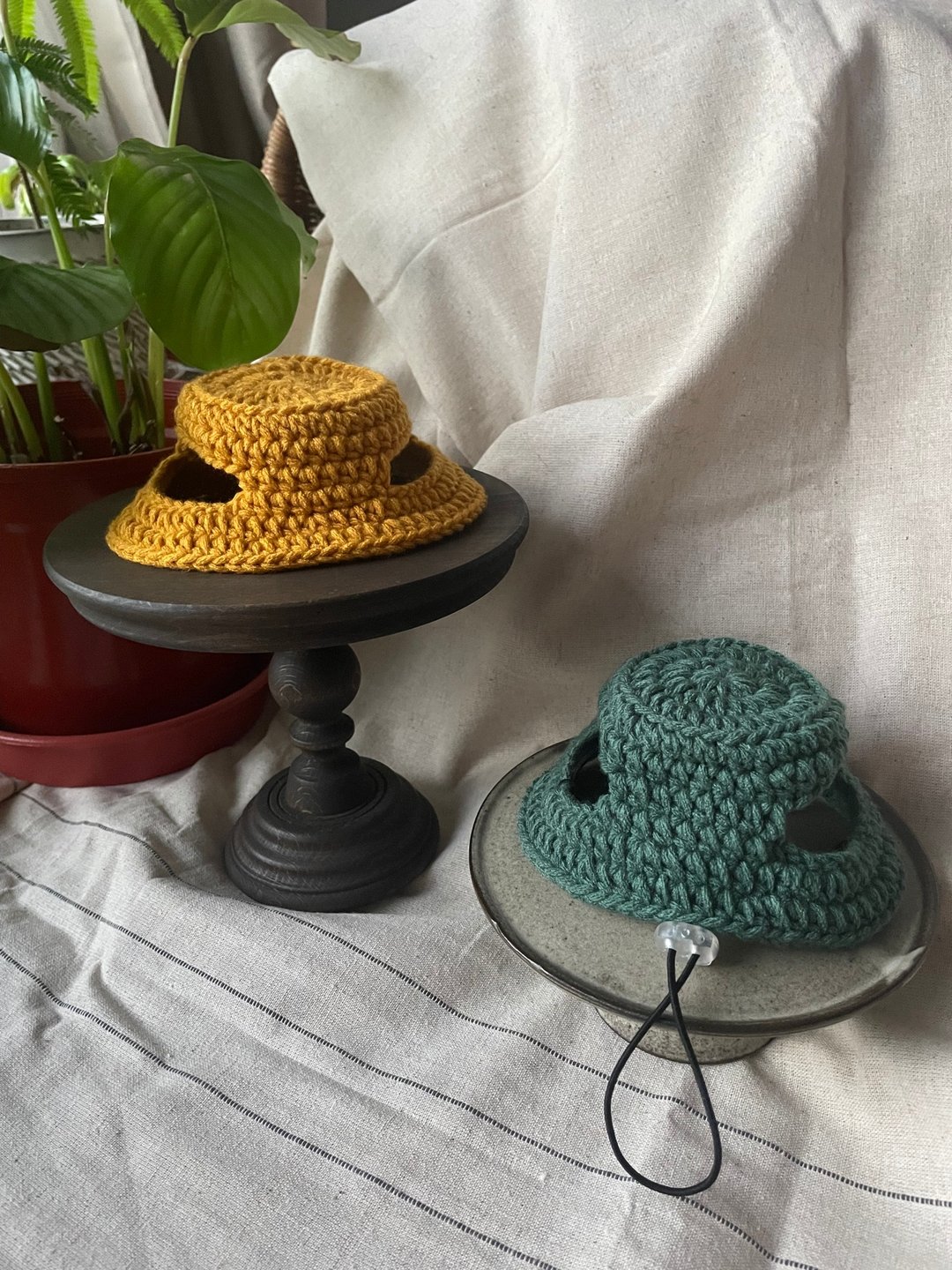 猫咪水桶帽 Bucket hat - 衣/帽 - 聚酯纤维 黄色
