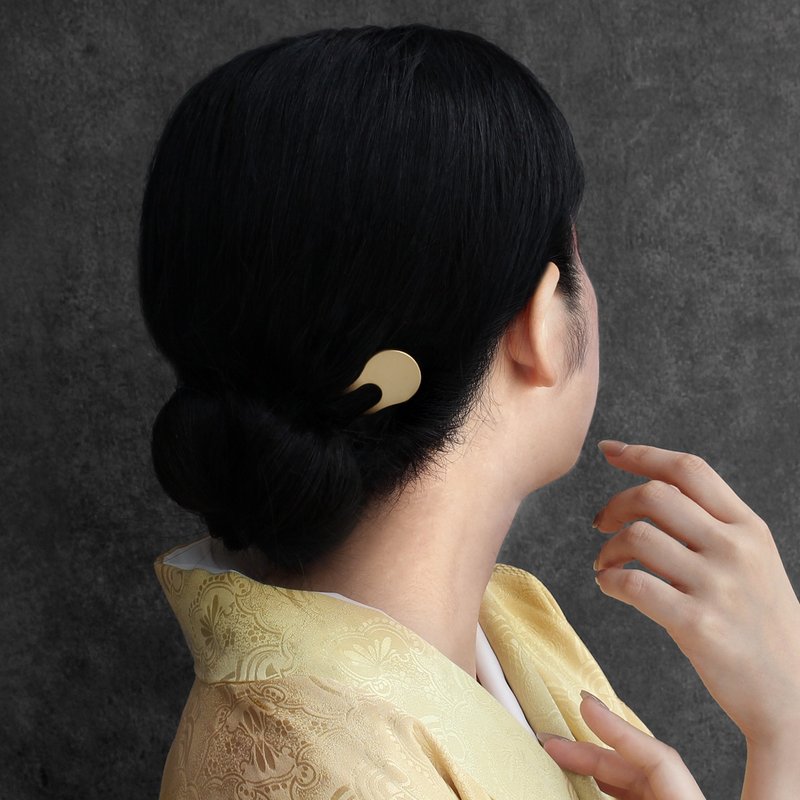 KANZASHI 簪 【koiki Wave / Tama-Gold】 - 发饰 - 不锈钢 金色