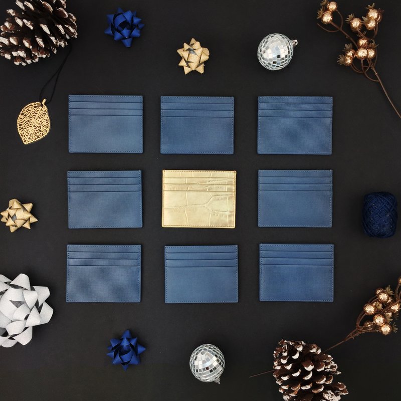 card 蓝色意大利牛皮卡片套 - 证件套/卡套 - 真皮 