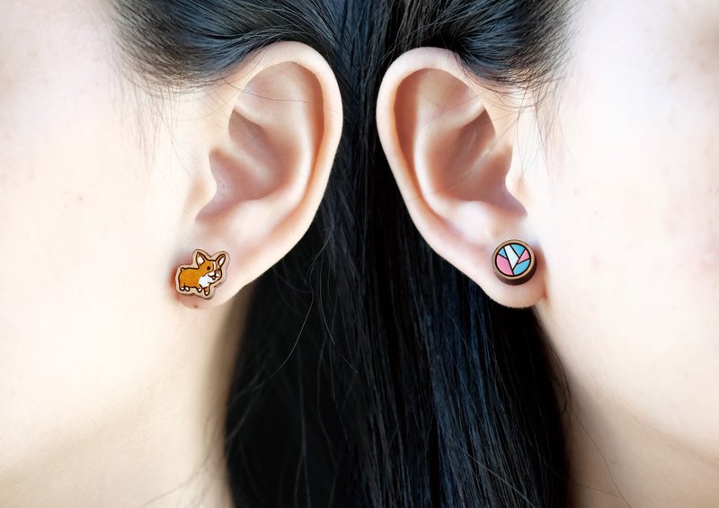 ❖彩绘木耳环❖闺蜜优惠组_全馆任选1+1 - 耳环/耳夹 - 木头 多色