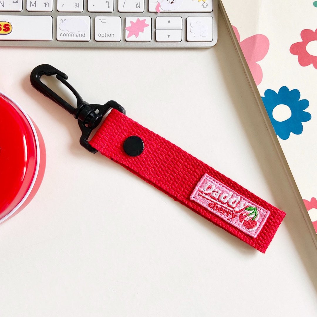 Daddy Cherry Strap Key Holder - 吊饰 - 其他材质 红色
