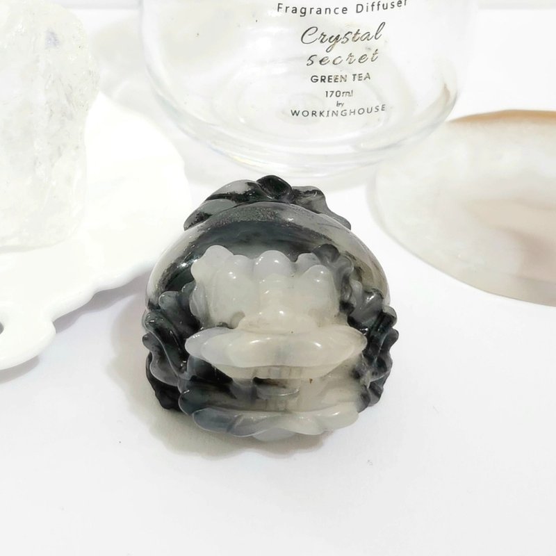 水墨和田玉龙龟/招财/避邪挡煞之水晶 - 摆饰 - 水晶 黑色