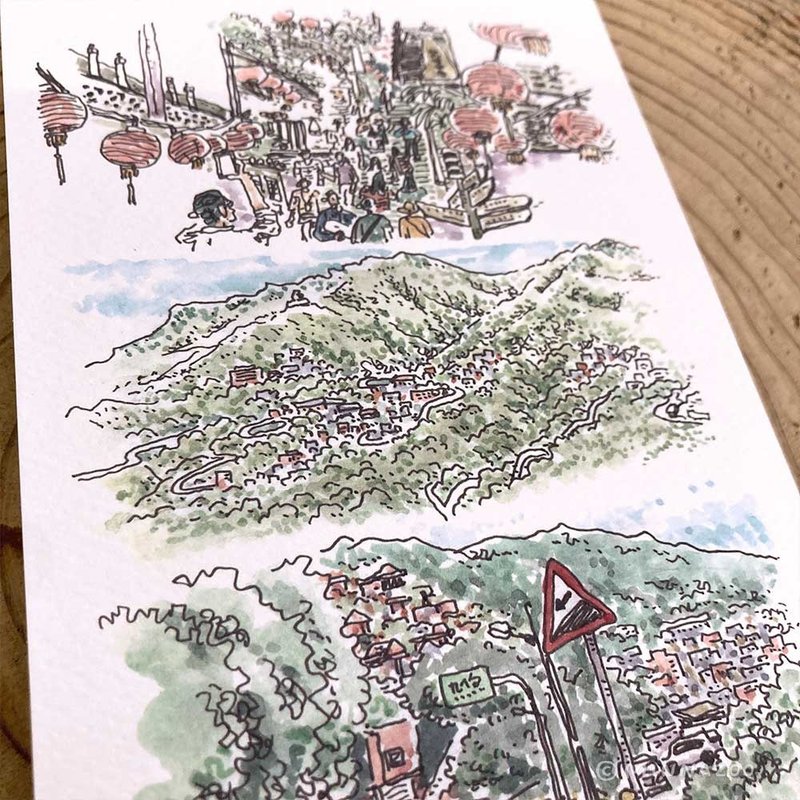 慢漫生活明信片－基隆山眺望山城 - 卡片/明信片 - 纸 