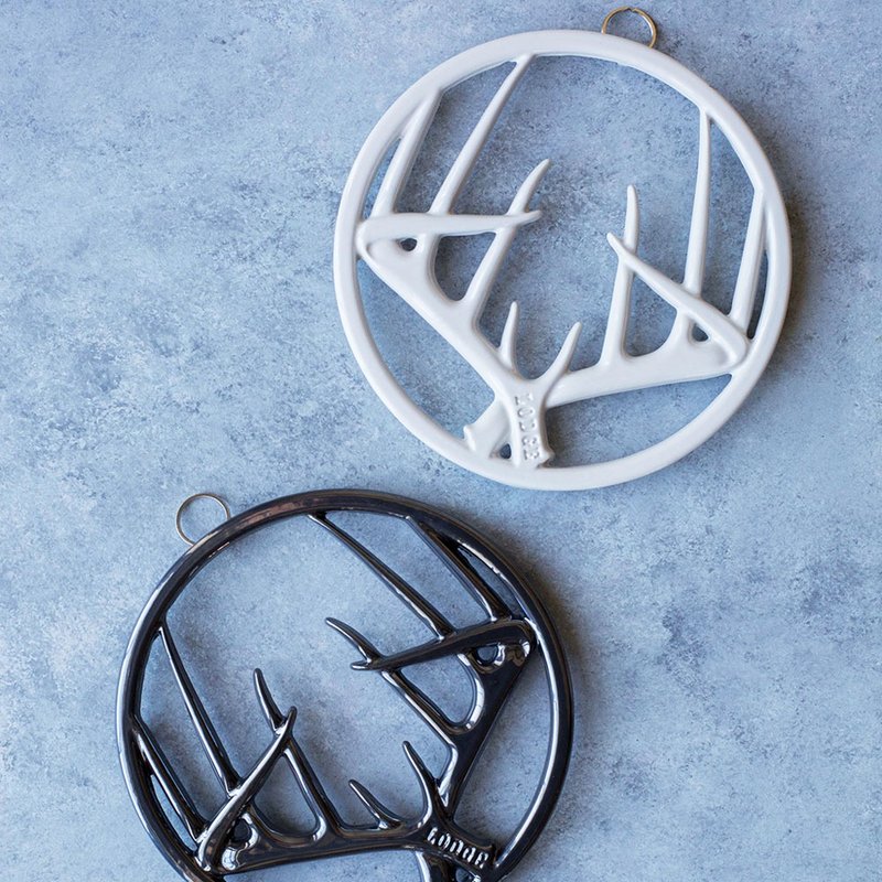 美国LODGE 鹿角造型铸铁珐琅隔热锅垫-2色可选 - 餐垫/桌巾 - 其他金属 多色