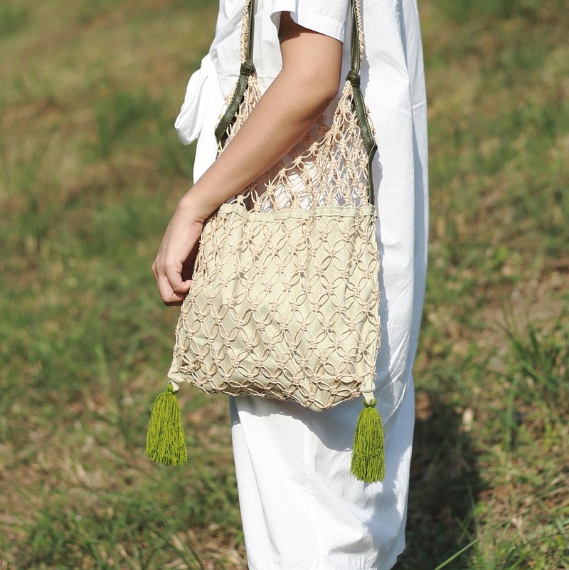 OLIVE NITTO TOTE - 手提包/手提袋 - 棉．麻 绿色