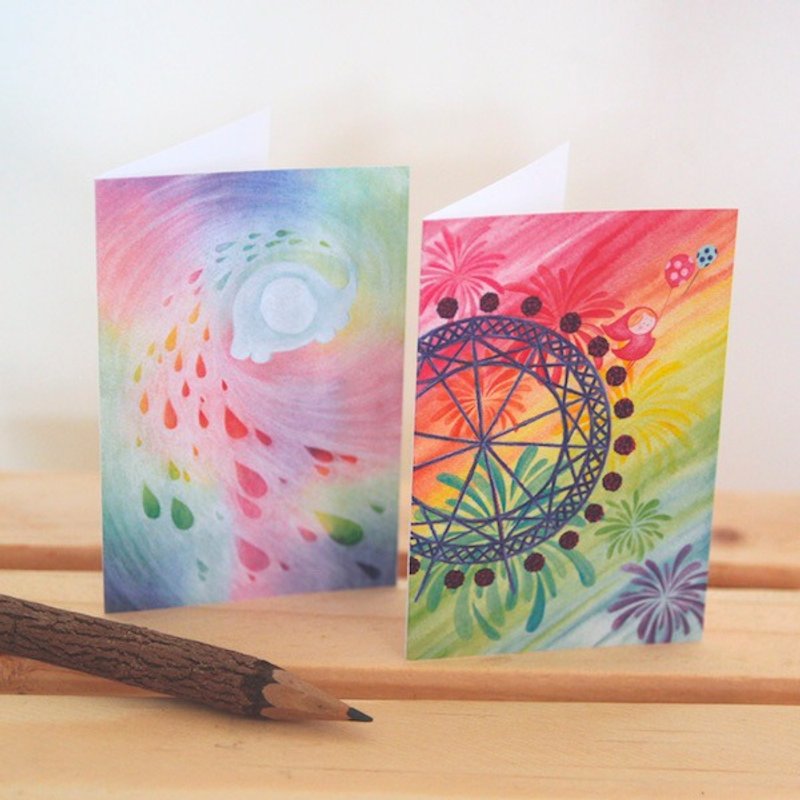 克里斯多插画森林－万用迷你卡 (2入) - 卡片/明信片 - 纸 多色