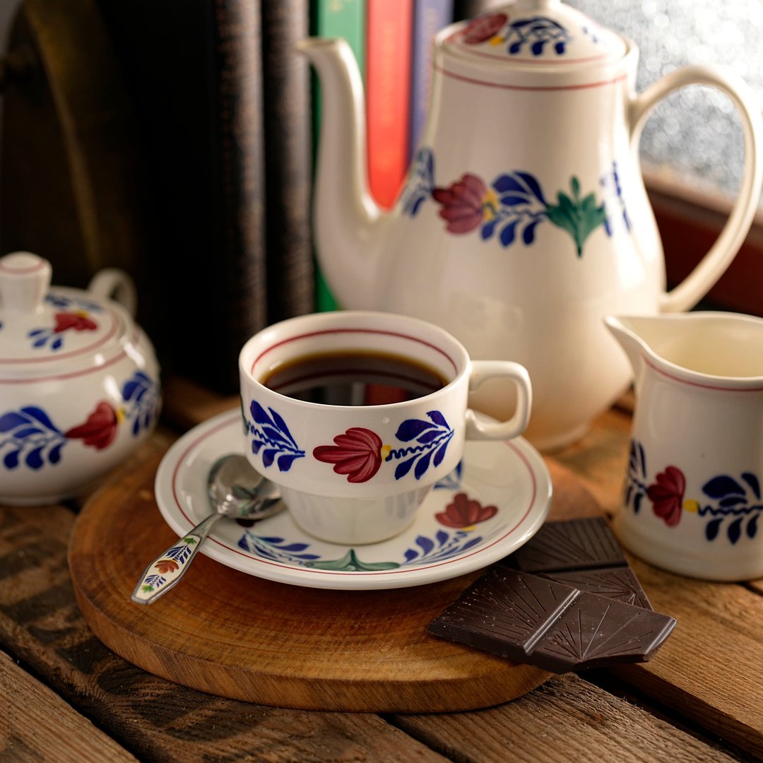 比利时 Boch 绝版手绘 Boerenbont 'Ilona'茶杯组/古董咖啡杯 - 咖啡杯/马克杯 - 陶 多色