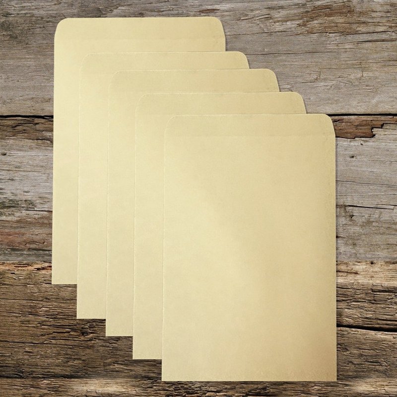 明信片信封组17.6cmX12.5cm / 一份5入/ 简约无印 - 卡片/明信片 - 纸 卡其色