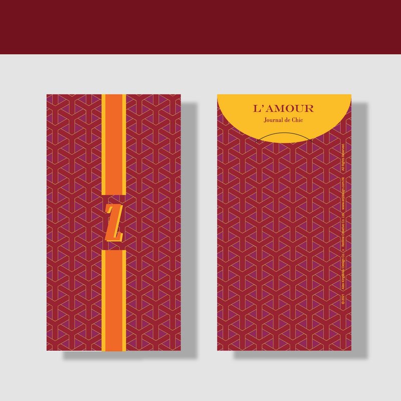 得奖  CNY New Year 2023 质感信封 I Letter Z (8入) - 卡片/明信片 - 纸 红色