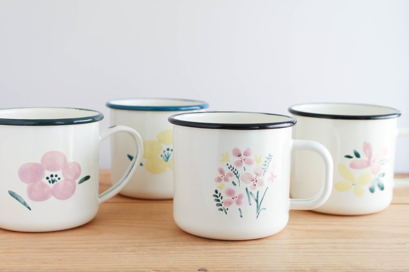 手绘珐琅杯 - 阿花 - 咖啡杯/马克杯 - 其他金属 粉红色