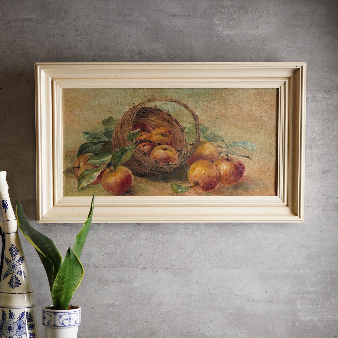 荷兰苹果篮静物油画/实木框挂画 - 海报/装饰画/版画 - 木头 多色