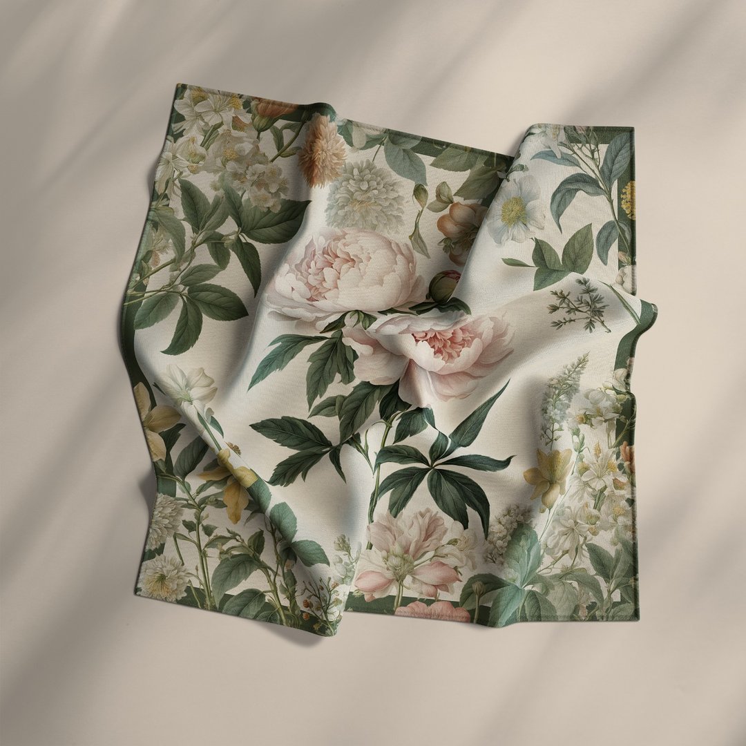 Peony Whisper 丝巾 - 丝巾 - 丝．绢 粉红色