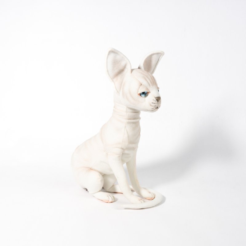 Hansa 8586-斯芬克斯猫(白) 34厘米 - 玩偶/公仔 - 环保材料 白色