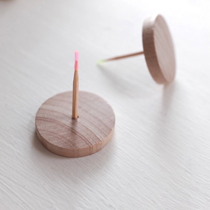手 工 木 制 烛 台 wooden candle holder - 蜡烛/烛台 - 木头 卡其色
