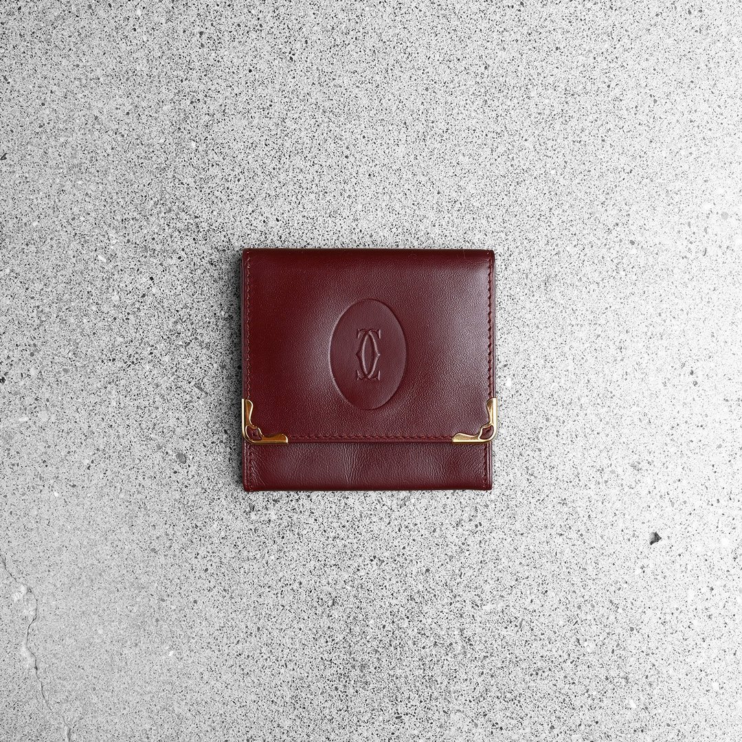 Cartier 古董零钱包 / Vintage 古着 - 皮夹/钱包 - 真皮 红色