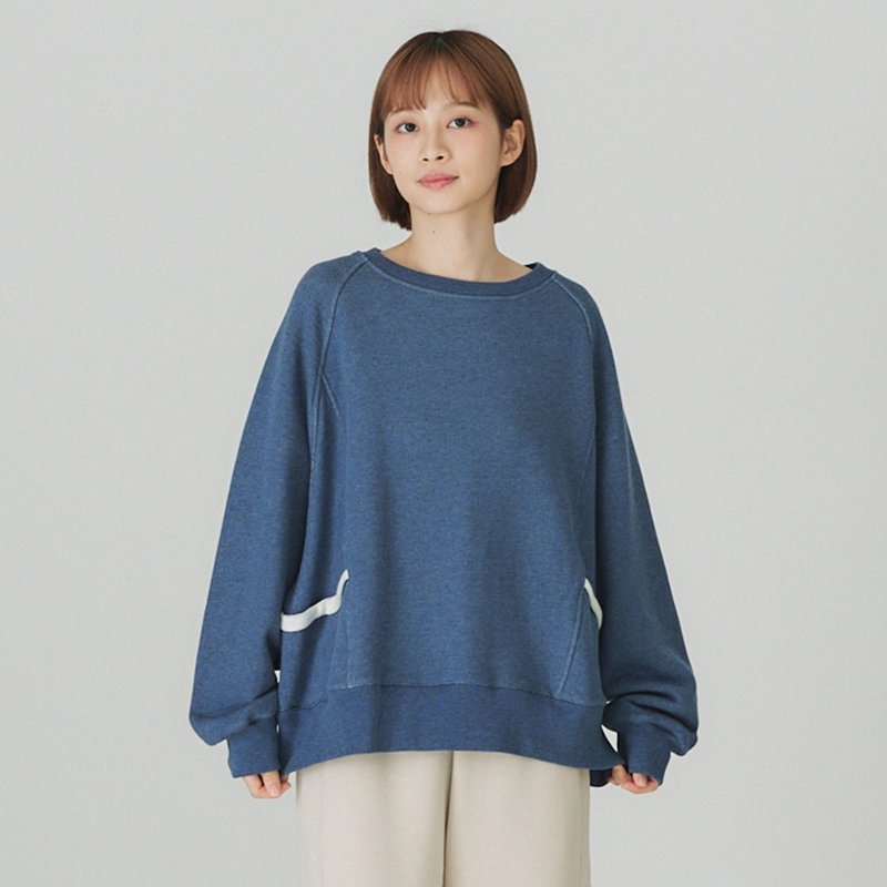 【Simply Yours】混织大口袋上衣 蓝F - 女装上衣 - 棉．麻 蓝色