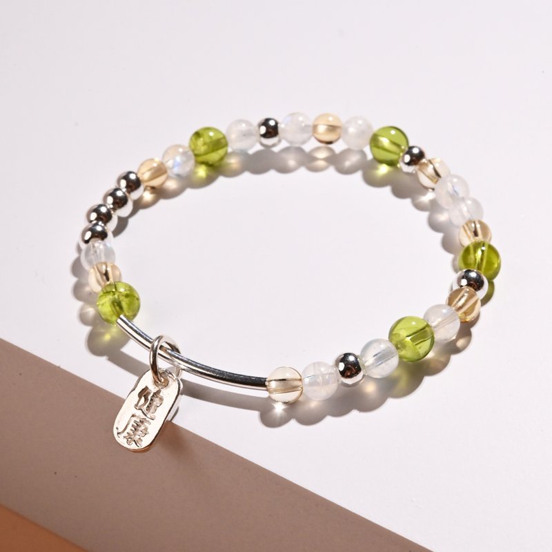 福气满袋-儿童手链/手工串珠 | 月光石*橄榄石*黄水晶 - 手链/手环 - 宝石 多色
