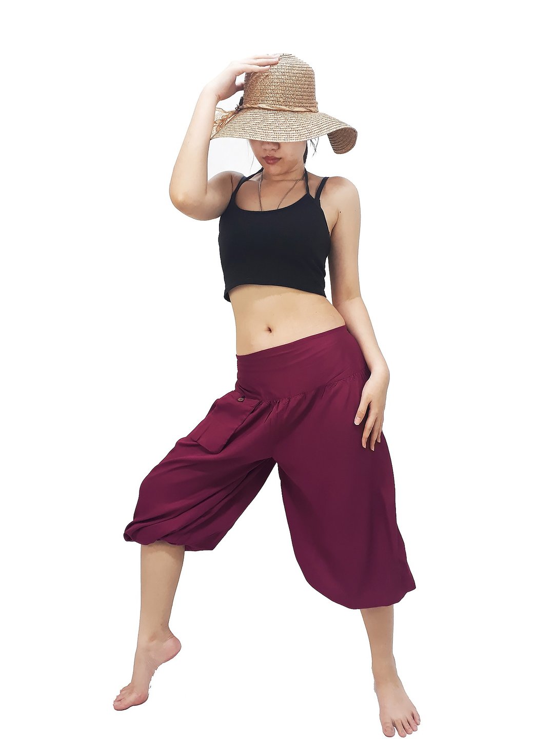 Solid colors Midi Pants Women Clothing Women pants Boho Pants Summer pants - 中性裤装 - 其他材质 多色