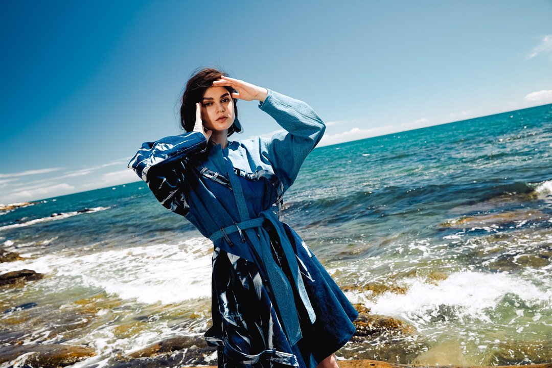 2023文博会【Story Wear】左右分离外套 - 女装上衣 - 棉．麻 蓝色