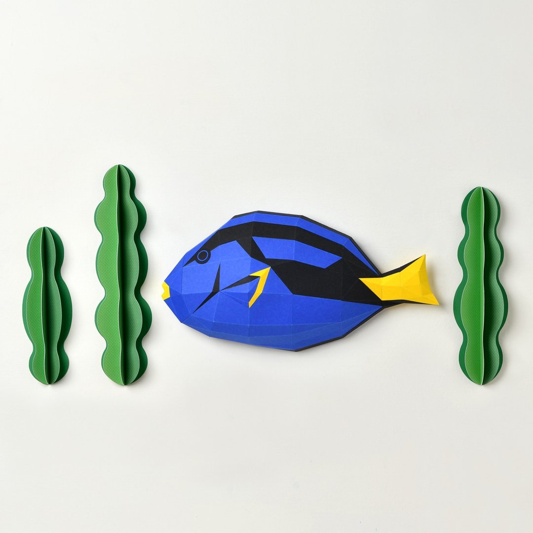 3D纸模型-DIY动手做-海洋系列-蓝鱼-海洋生物 摆设 挂饰 - 木工/竹艺/纸艺 - 纸 多色