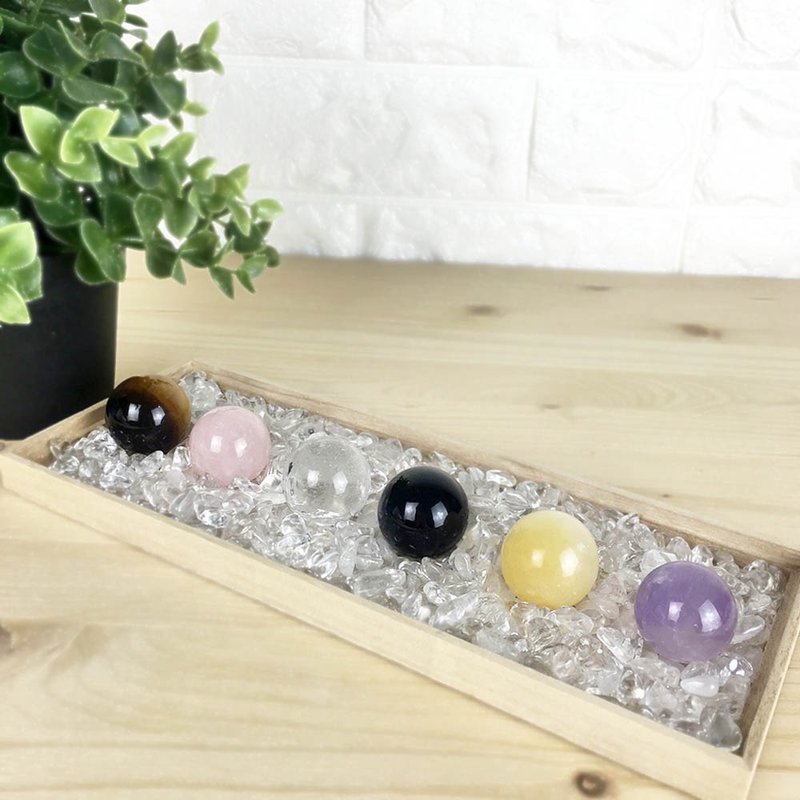 水晶球-紫水晶 黄玉 黑曜石白水晶 粉晶黄虎眼石 办公室设备摆饰 - 摆饰 - 宝石 多色