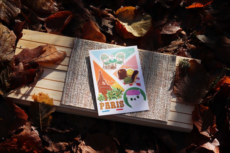 猫咪城市系列－巴黎 - 卡片/明信片 - 纸 白色