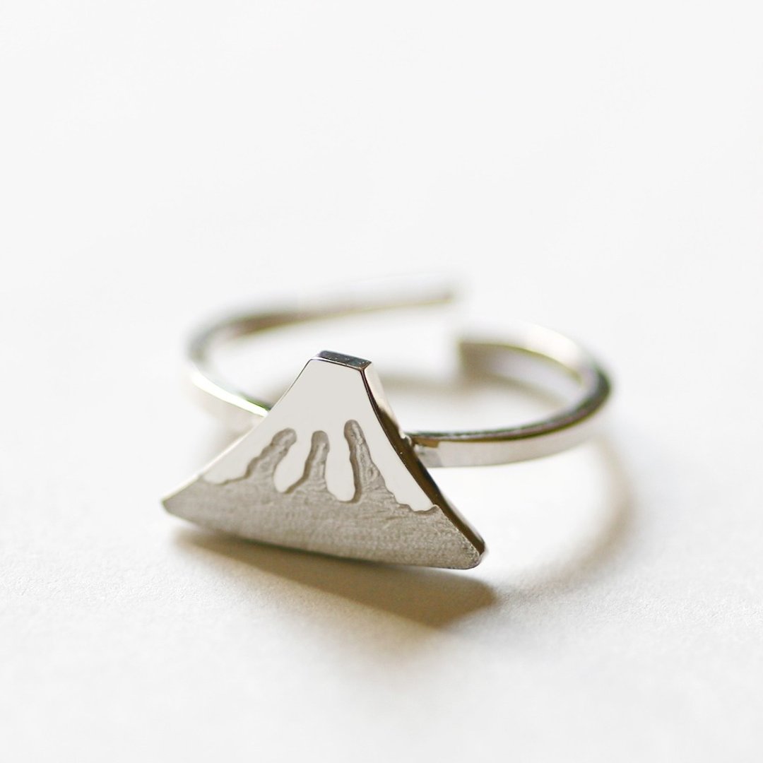 富士山 迷你 戒指 925 银 山形 简约 设计 几何 饰品 礼物 - 戒指 - 其他金属 银色